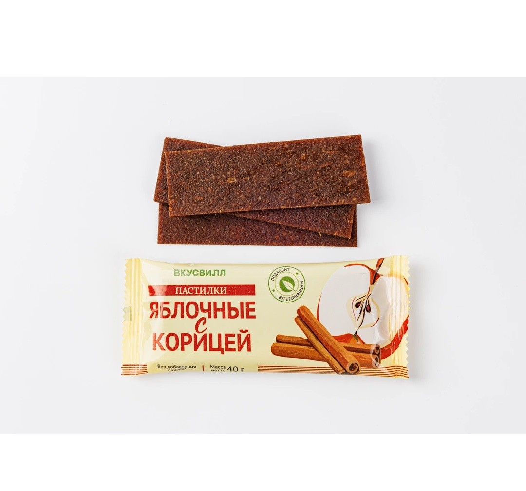 Пастилки яблочные с корицей, 40 гр, ВкусВилл