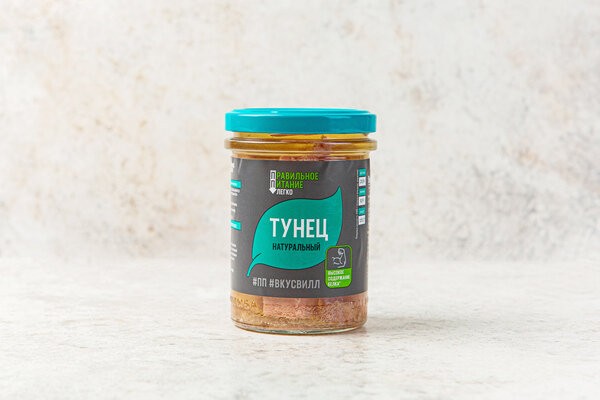 Тунец натуральный консервированный (кусочки филе), 190 гр, ВкусВилл