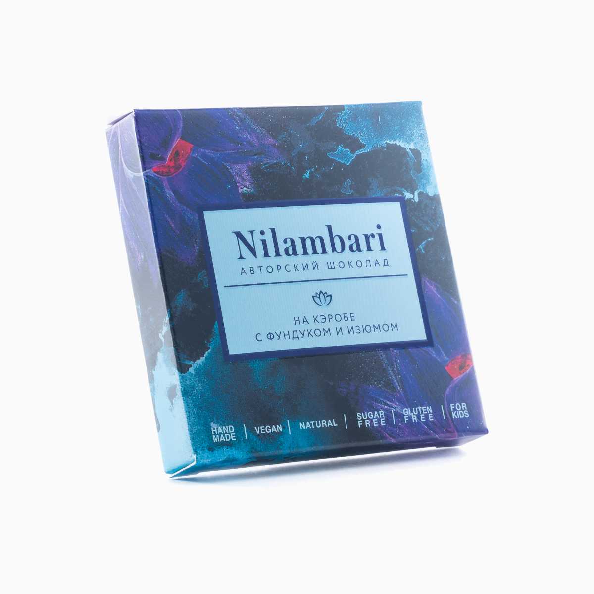 Шоколад на кэробе с фундуком и изюмом, 65 гр, Nilambari