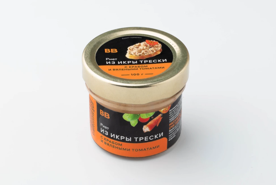 Риет из икры трески с крабом и вялеными томатами, 100 гр, ВкусВилл
