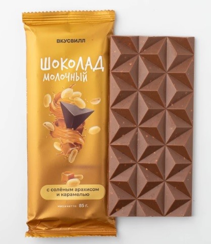 шоколад молочный с соленой арахисом и карамелью