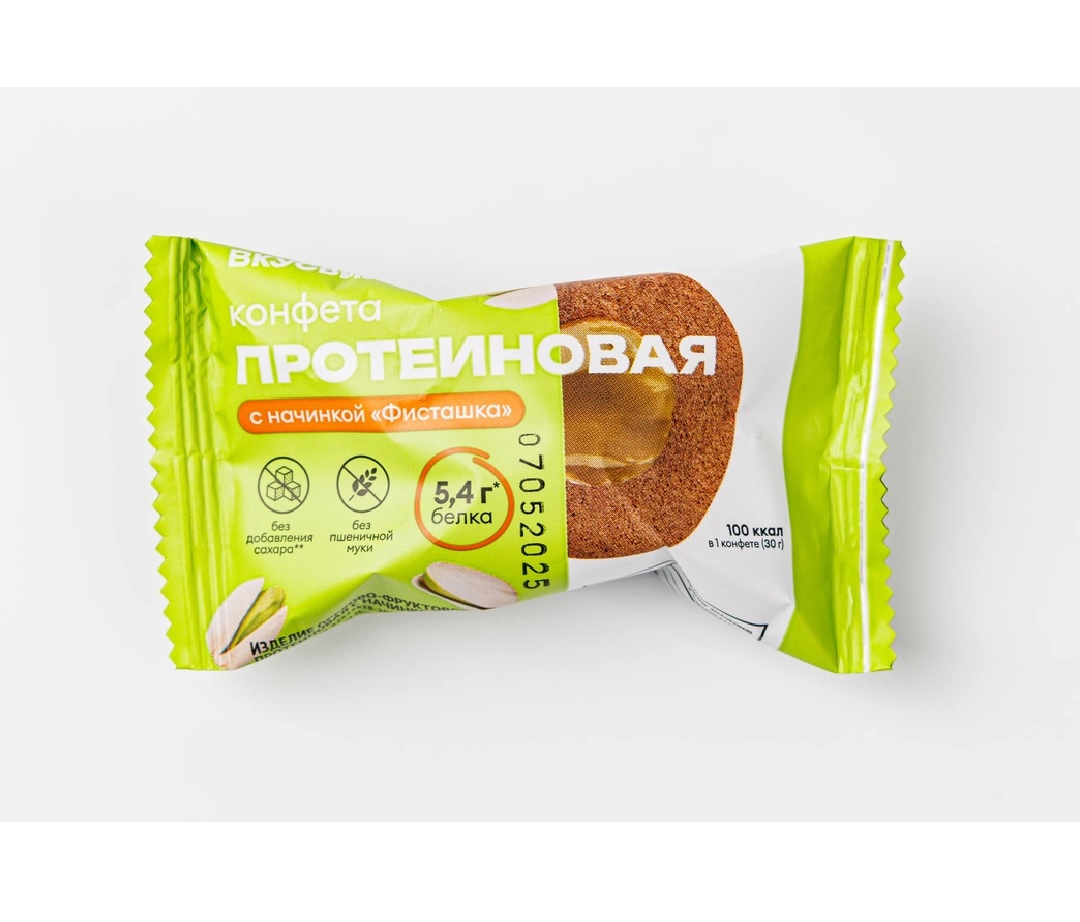 Конфета протеиновая с начинкой Фисташка, 30 гр, ВкусВилл