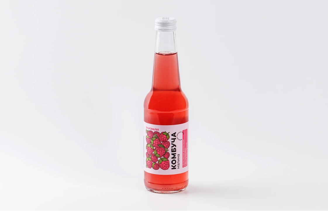 Напиток натуральный Комбуча малина, 0,33 л, ВкусВилл