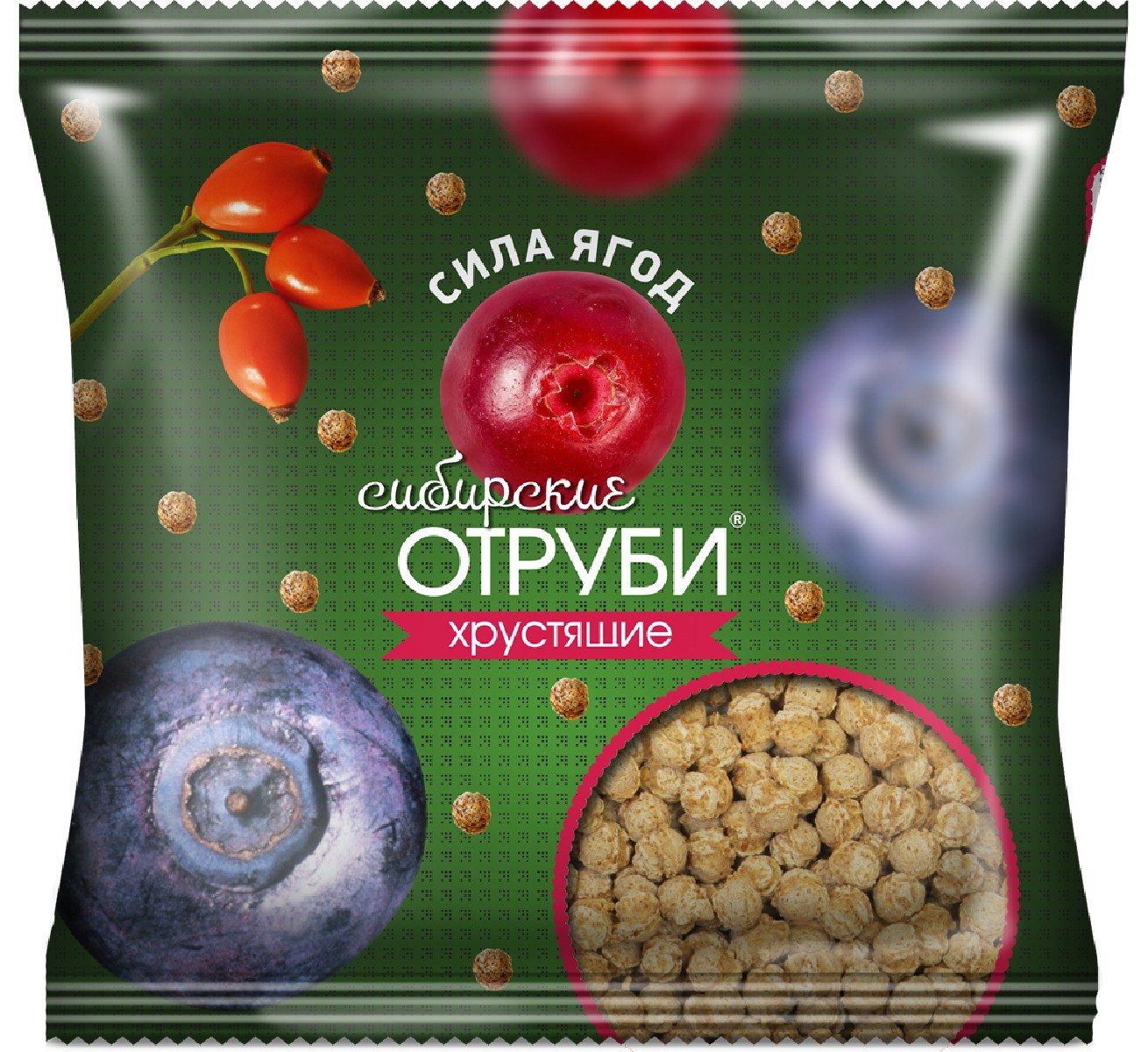 Отруби хрустящие Сила ягод, 100 гр, Сибирская клетчатка