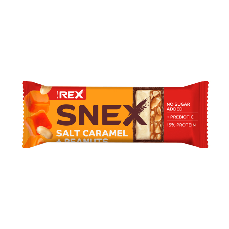 Батончик глазированный соленая карамель SNEX, 50 гр, Protein Rex