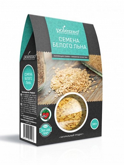 Семена льна белого, 300 гр, Полеззно,