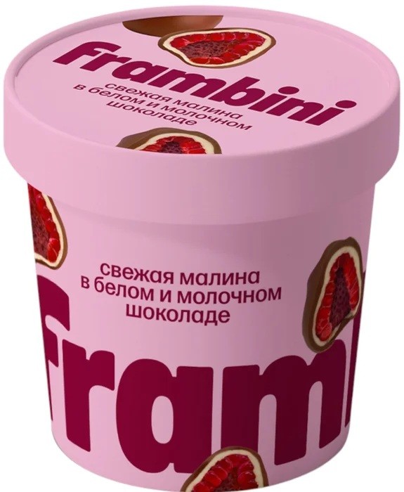 Малина в белом и молочном шоколаде зам.,130 гр, Frambini