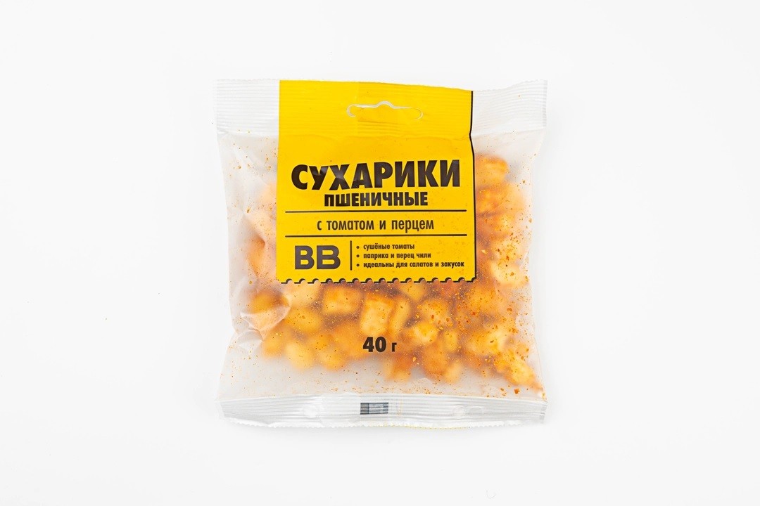 Сухарики пшеничные с томатом и перцем, 40 гр, ВкусВилл