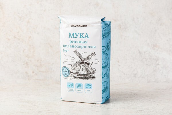 Мука рисовая цельнозерновая, 500 гр, ВкусВилл