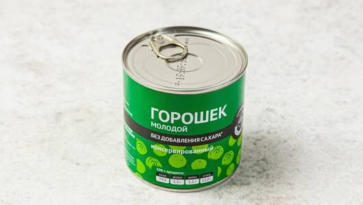 Горошек консервированный без сахара (молодой), 400 гр, ВкусВилл