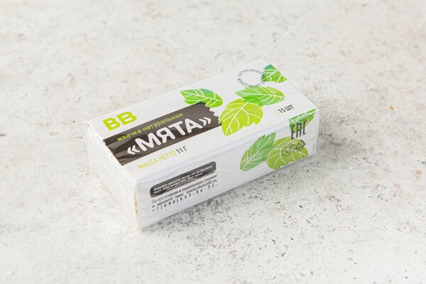 Жвачка натуральная со вкусом Мята, 11 гр, ВкусВилл