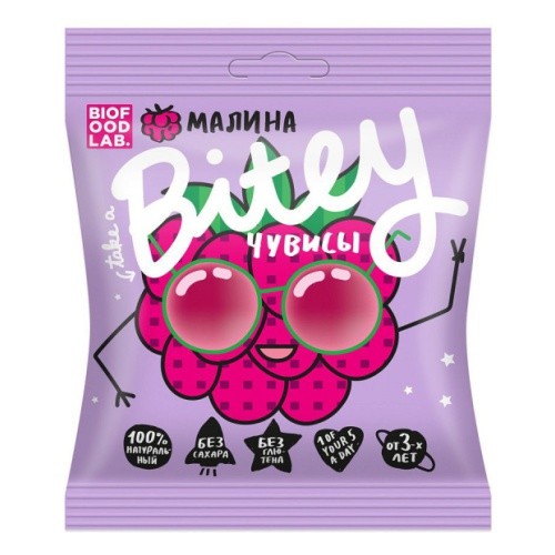 Мармелад фруктово-ягодный Малина, 20 гр, Bitey
