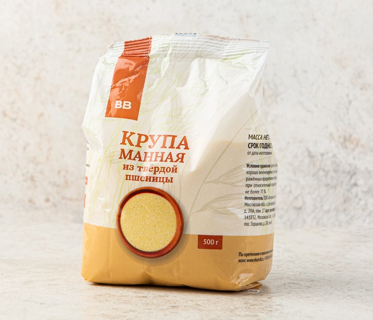 Крупа манная из твердой пшеницы, 500 гр, ВкусВилл