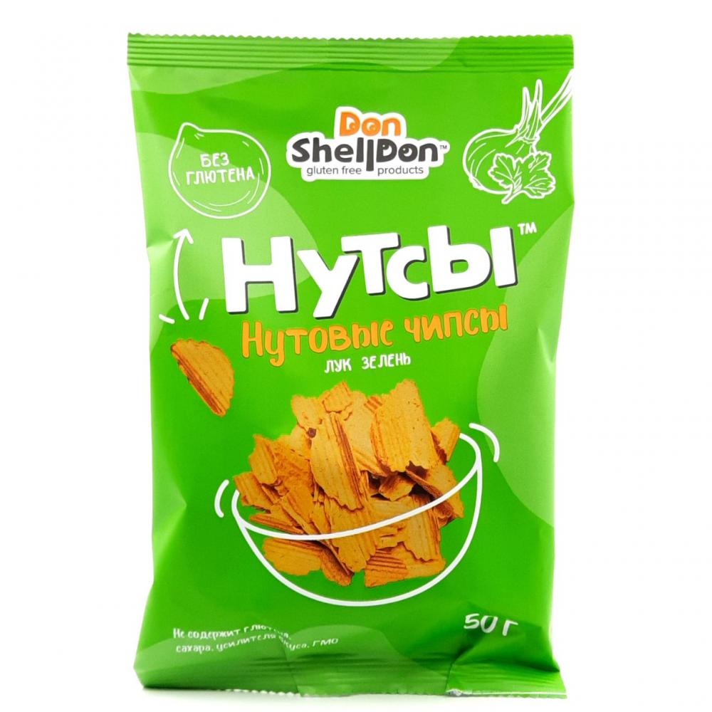 Чипсы нутовые Нутсы со вкусом лука и зелени, 50 гр, Don ShellDon