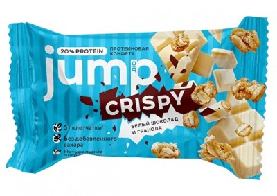 Конфета протеиновая Белый шоколад и гранола Crispy, 30 гр, JUMP