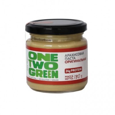 Паста арахисовая Оригинальная, 180 гр, One Two Green