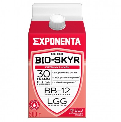 Напиток кисломолочный Экспонента Клубника-киви, 500 гр, BIO-SKYR