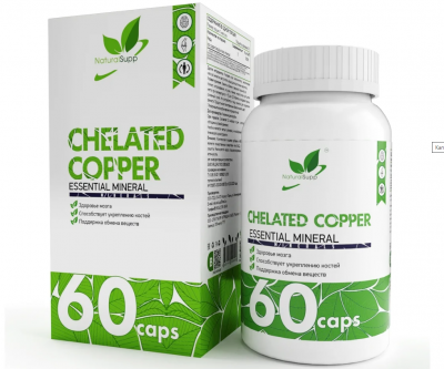 Комплексная пищевая добавка Хелат меди, 60 капс, NaturalSupp
