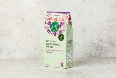 Палочки из печеных яблок с черной смородиной (постные), 100 гр, ВкусВилл