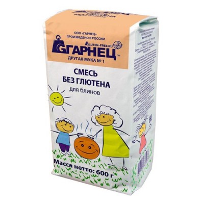Смесь для блинов без глютена, 600 гр, Гарнец